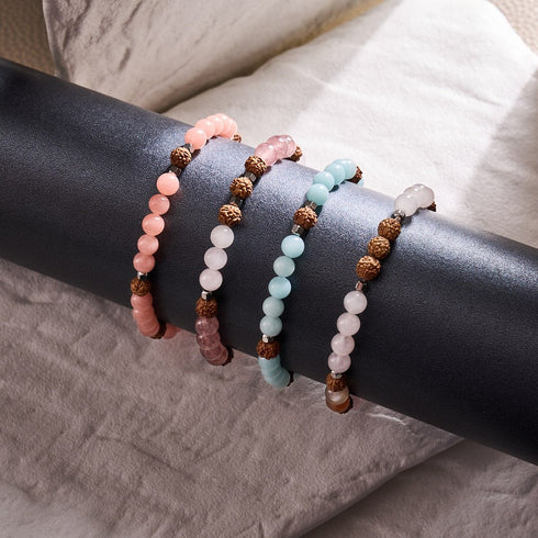 Light Of Samsara | Gemstone x Lumos Rudraksha |  Mala Bracelet